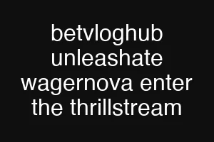 betvloghub unleashate wagernova enter the thrillstream
